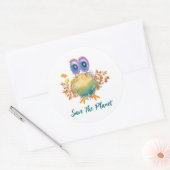 地球の丸いステックラシックカーを保存 ラウンドシール (封筒)