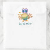 地球の丸いステックラシックカーを保存 ラウンドシール (バッグ)