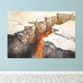 地球の乾燥気候をクラック3 / 4 キャンバスプリント (インサイチュ (ウッドフロア))