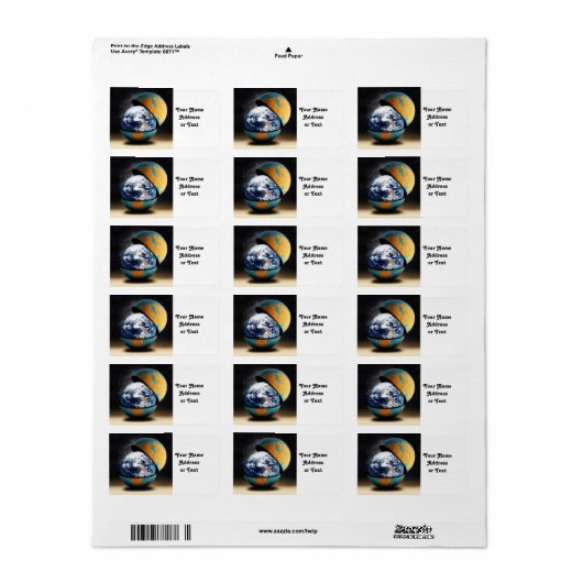 地球の保護カバー ラベル (フルシート)