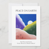 地球の冬のクリスマスカラフル平和 シーズンカード (正面)