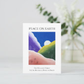 地球の冬のクリスマスカラフル平和 シーズンポストカード (スタンド正面)