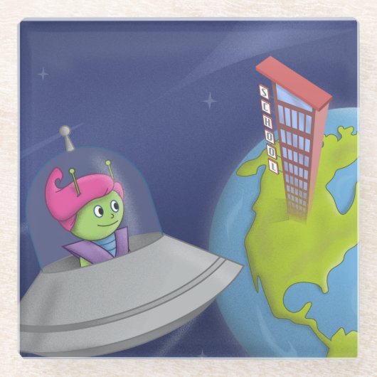 地球の初歩的コースター ガラスコースター (正面)