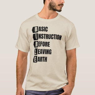 地球の前の聖書離れの基本教示 Tシャツ