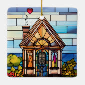 地球の合唱団 – リトルハウスステンドグラス –  セラミックオーナメント (裏面)