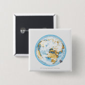 地球の回りを回っている衛星のイラストレーション 缶バッジ (正面&裏面)