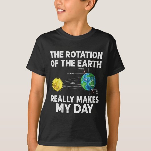 地球の回転は私の日科学先生 Tシャツ (正面)