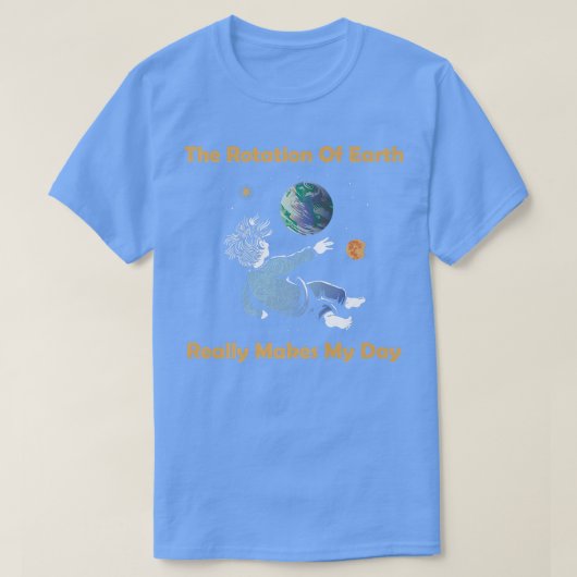 地球の回転は私を幸せな宇宙飛行士のスパ Tシャツ (デザイン正面)