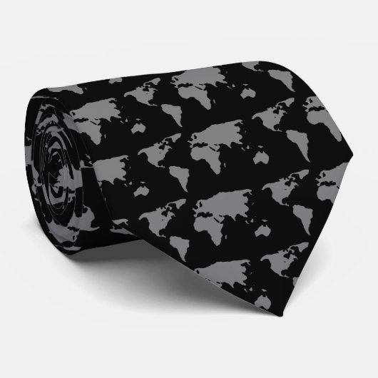 地球の地図 ネクタイ (ロール)