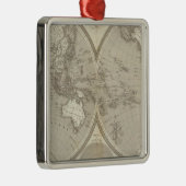 地球の地図 メタルオーナメント (右)