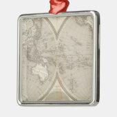 地球の地図 メタルオーナメント (左)
