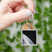 地球の地平線と宇宙の暗黒 キーホルダー (手)