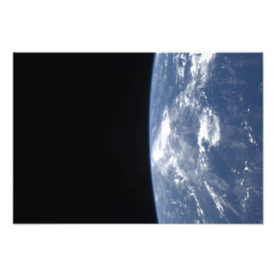 地球の地平線と宇宙の暗黒 フォトプリント