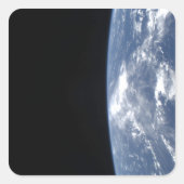 地球の地平線と宇宙2 スクエアシール (正面)