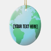 地球の地球の背景のカスタムの文字 セラミックオーナメント (右)