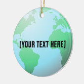 地球の地球の背景のカスタムの文字 セラミックオーナメント (左)