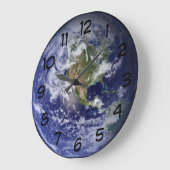 地球の地球壁時計 ラージ壁時計 (傾斜)