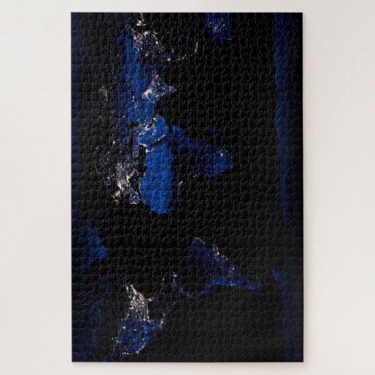 地球の地表面と宇宙からの島 ジグソーパズル (縦)