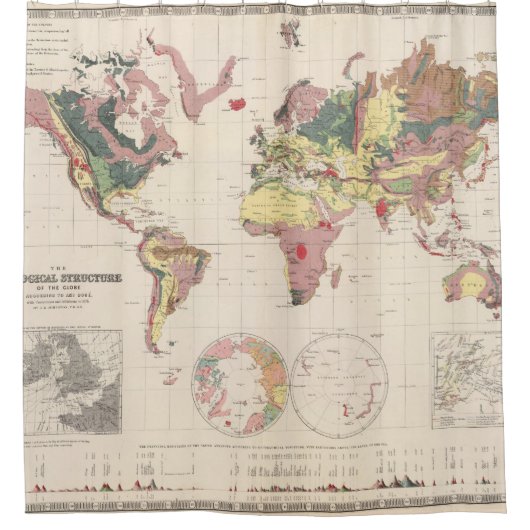 地球の地質構造 シャワーカーテン (正面)
