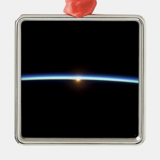 地球の大気の薄い線2 メタルオーナメント (正面)