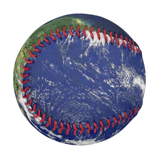 地球の大陸と海洋の青い緑の地球 野球ボール (正面左)