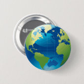 地球の大陸の地球ボタン 缶バッジ (正面&裏面)