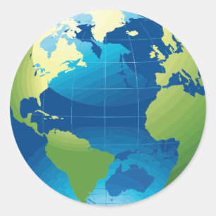 地球の大陸の地球儀のシール ラウンドシール