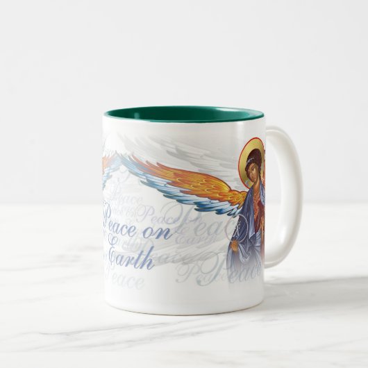 地球の天使のマグの平和 ツートーンマグカップ (正面右)