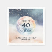 地球の天空40歳の誕生日 スタンダードカクテルナプキン (正面)