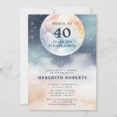 地球の天空40歳の誕生日 招待状 (正面)