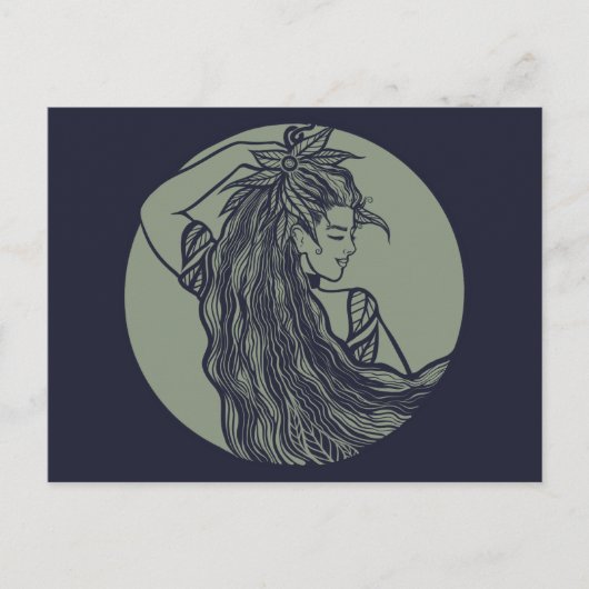 地球の女神グリーンウィッチ異教のドロイド魔女 ポストカード (正面)