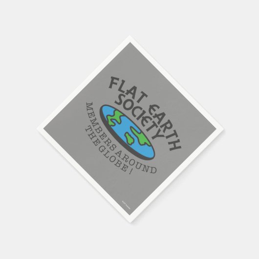 地球の平のまわりに地球社会 スタンダードカクテルナプキン (角)