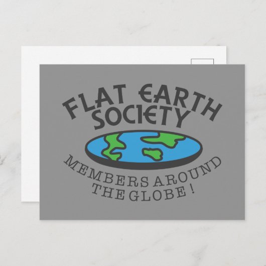 地球の平のまわりに地球社会 ポストカード (正面/裏面)
