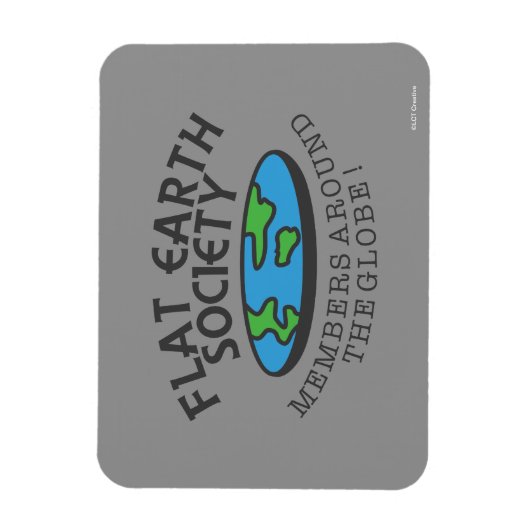 地球の平のまわりに地球社会 マグネット (縦)