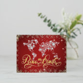 地球の平和とダイヤモンド 箔シーズンポストカード (立ち正面)