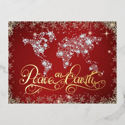 地球の平和とダイヤモンド 箔シーズンポストカード (正面)