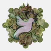 地球の平和と世界の平和への希望の鳩 オーナメントカード (裏面)