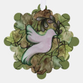 地球の平和と世界の平和への希望の鳩 オーナメントカード (正面)