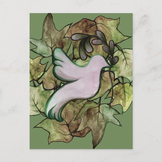 地球の平和と世界の平和への希望の鳩 シーズンポストカード (正面)