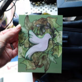 地球の平和と世界の平和への希望の鳩 シーズンポストカード