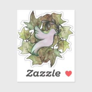 地球の平和と世界の平和への希望の鳩 シール