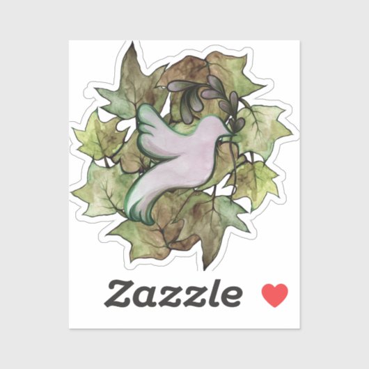 地球の平和と世界の平和への希望の鳩 シール (シート)