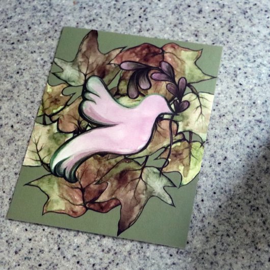 地球の平和と世界の平和への希望の鳩 ポストカード