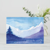 地球の平和と冬の雪景色写真クリスマス シーズンカード (スタンド正面)