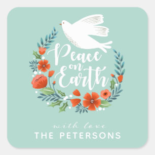 地球の平和のクリスマススクリプト スクエアシール