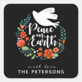 地球の平和のクリスマス スクエアシール (正面)