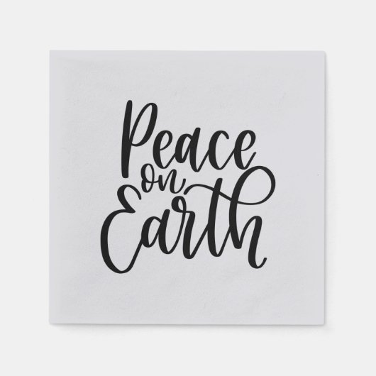 地球の平和のクリスマス スタンダードカクテルナプキン (正面)