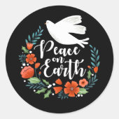 地球の平和のクリスマス ラウンドシール (正面)