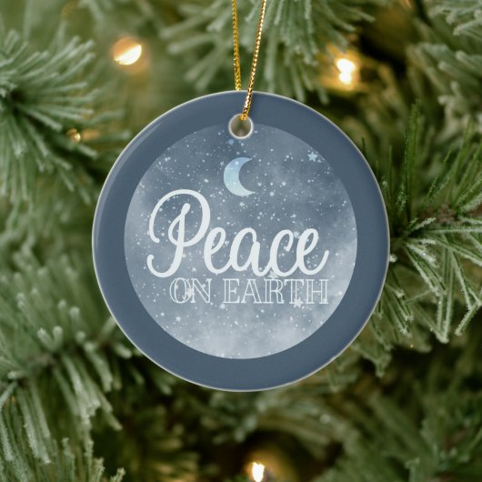 地球の平和の感動的クリスマス写真 セラミックオーナメント (ツリー)