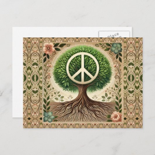地球の平和の木 ポストカード (正面/裏面)